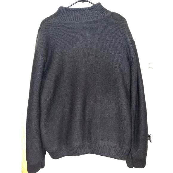 Tricots St Raphael Black Full-Zip Sweater XL 100% Acrylic Shell Polyester Lining - Picture 2 of 4